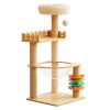 39.3" Modern Cat Tower, Wood Cat Tree Tower for Indoor Cats, Cat Treewith Sisal-Covered Scratching Posts and Top Perch