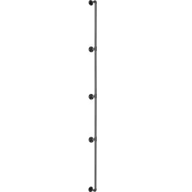 Pipe Stair Handrail, 13FT Staircase Handrail, 440LBS Load Capacity Carbon Steel Pipe Handrail, Industrial Pipe Handrail with Wall Mount Support