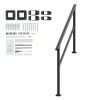Handrails for Outdoor Steps, 4-5 Step Stair Hand Rail Kit, Transitional Carbon Steel Railings with Installation Kit, Stair Rails for Seniors