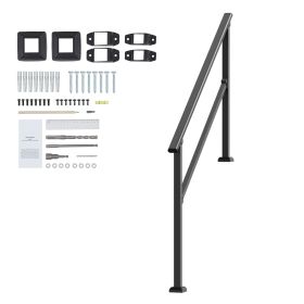 Handrails for Outdoor Steps, 4-5 Step Stair Hand Rail Kit, Transitional Carbon Steel Railings with Installation Kit, Stair Rails for Seniors