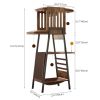 Modern Cat Tree, 58-Inch Cat Tower for Large Cats, Maine Coon Cat Tree with Scratching Board, Large Perch, Hammock and Removable Pads, Rustic Brown