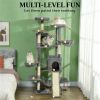 Cat tree with cat mat, cat climbing frame, multi-layer cat tower, suitable for families with cats