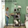 Multi layer cat climbing frame, cat tree, dark gray