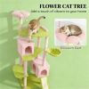 Cat tree, large cat tower, cat climbing frame, pink