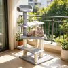 Gray 5-Level Revolving Stair Cat Tree 40' Climbing Activity Tower with Play Center And Resting Perch for Cats