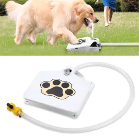 Dog Water Fountain Outdoor Dog Pet Water Dispenser Step-on Activated Sprinkler (Option: White)