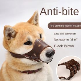 Dog mouth mask; anti-barking; anti-bite; dog mouth cover; puppy medium and large dogs; small dog masks; teddy golden retriever barker (colour: Black muzzle, size: XS)