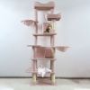 68in Multi-Level Cat Tree Tower with Hammocks, Cat Condo, Hanging Basket, Removable Cushions & Sisal Scratching Posts, Plush Cat Activity Center for I