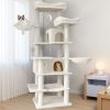 68in Multi-Level Cat Tree Tower with Hammocks, Cat Condo, Hanging Basket, Removable Cushions & Sisal Scratching Posts, Plush Cat Activity Center for I