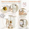 Multi-functional cat tree house cat climbing frame, lounge and recreation area detachable toy, 54in